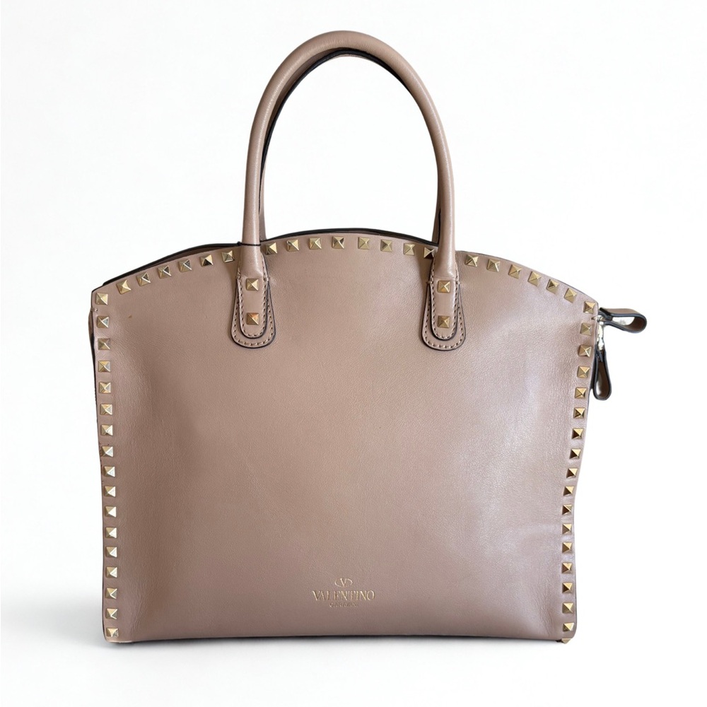 Valentino Rockstud Tote in Nude Calfskin